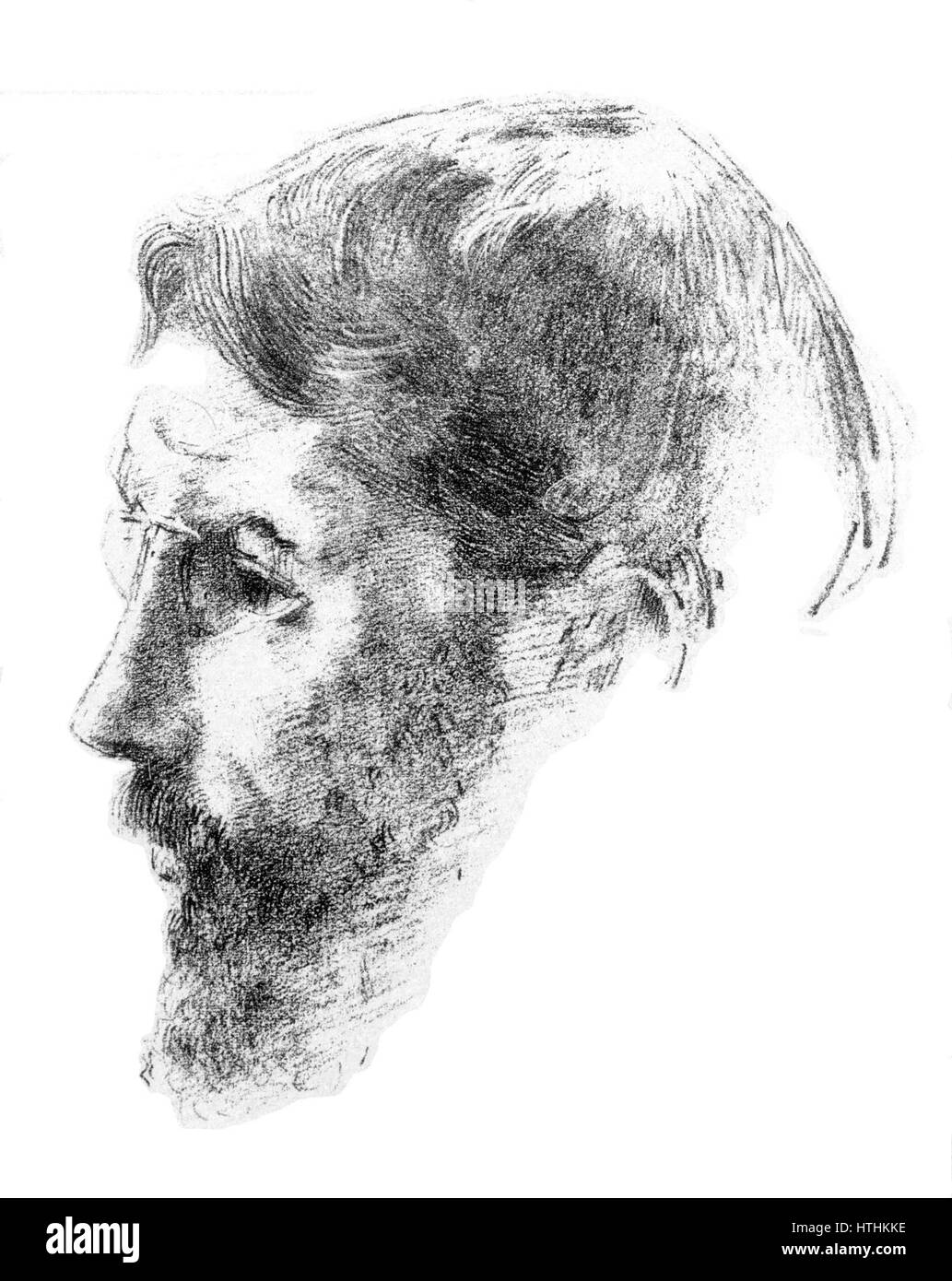 Odilon Redon - Portrait of Bonnard (Artist's Proof) - Google Art Project Stock Photo