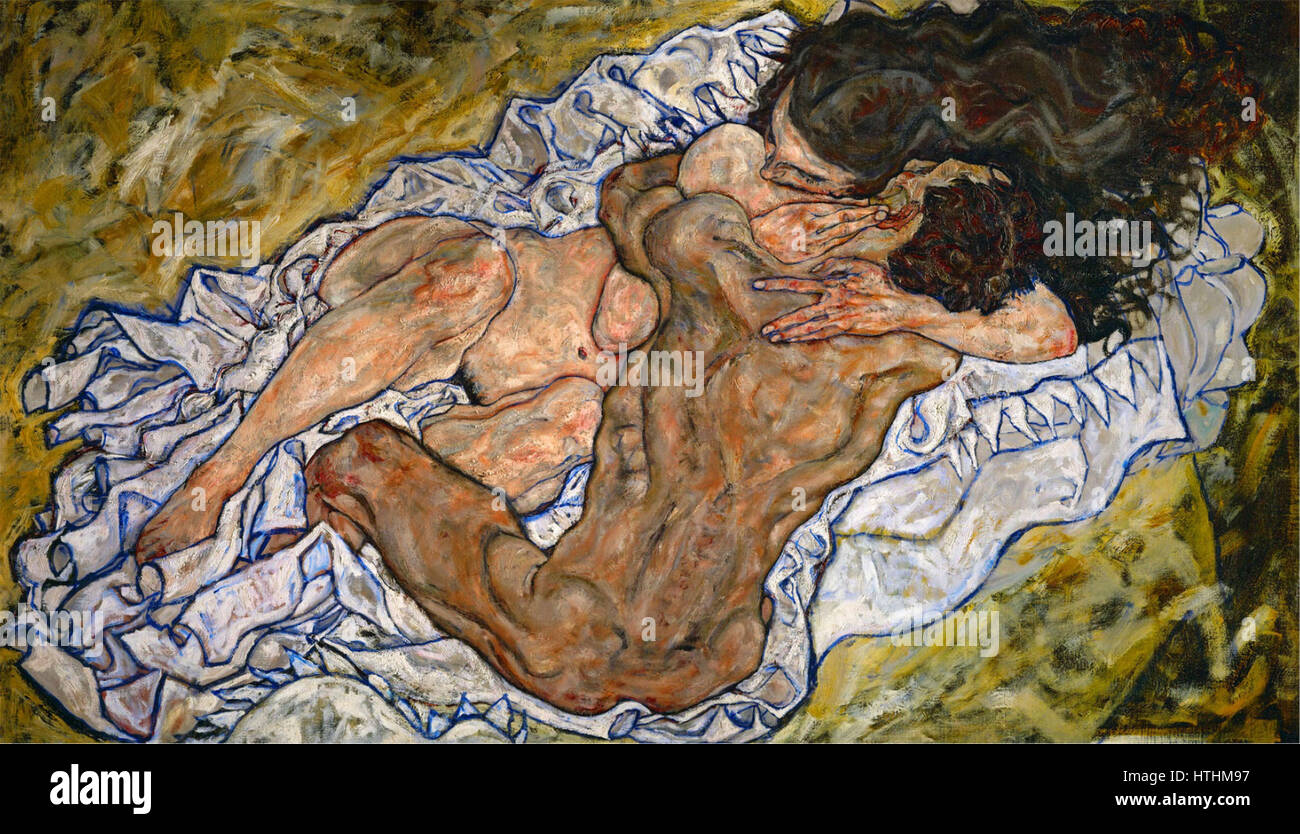 Egon Schiele - Umarmung (1917) Stock Photo