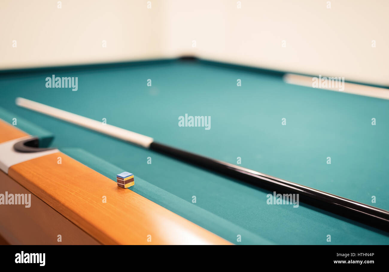 Beautiful snooker table in recreation room Stock Photo