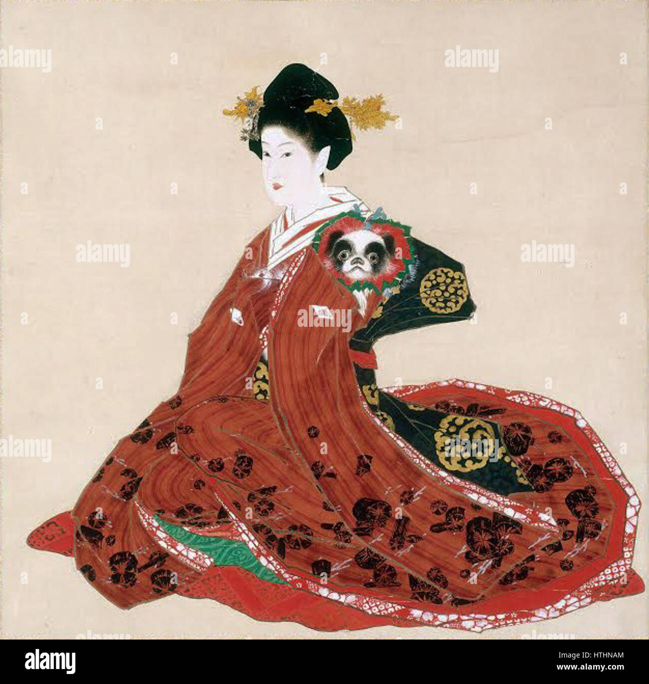 Rei-hime, a painting by Kano Hogai, showcases a traditional Japanese ...