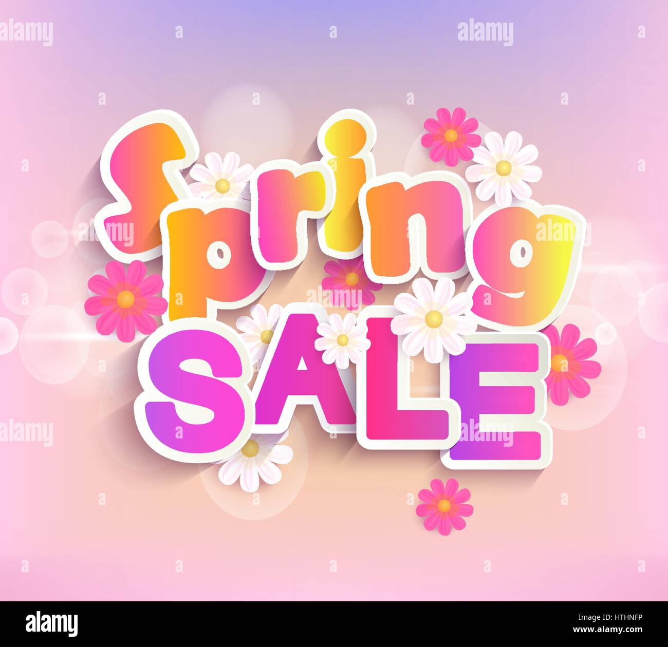 Spring sale label with beautiful flower. Vector illustration template and banners, wallpaper, flayers, invitation, posters, brochure and voucher. Stock Vector