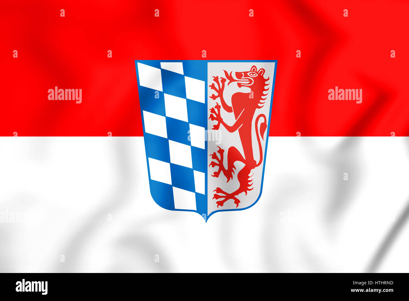 3D Flag of Lower Bavaria, Germany. 3D Illustration. Stock Photo