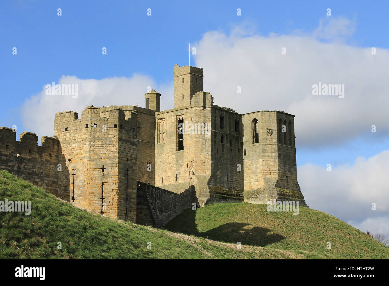 Warkworth Castle, Warkworth, Northumberland, England, UK Stock Photo