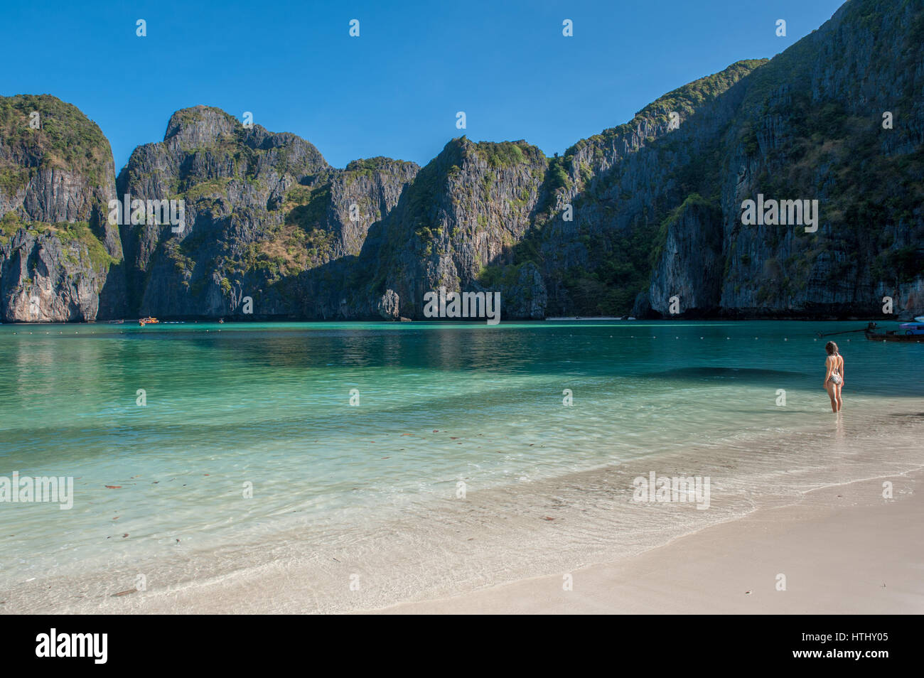 Maya Bay Phi Phi Islands Thailand Is A Popular Tour Destination From Phuket And Known As The