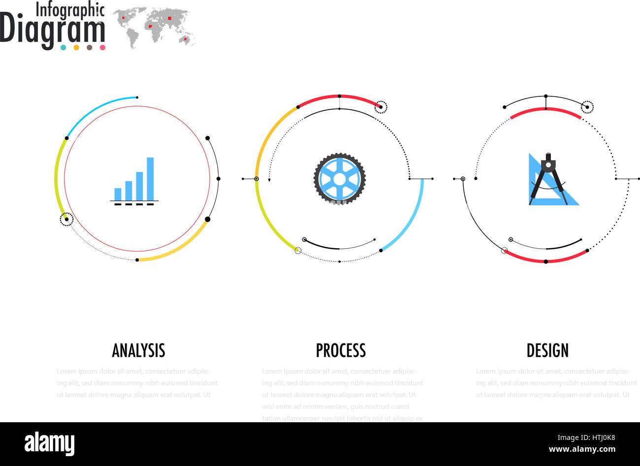 Digital diagram style. Diagram and flow chart of technology concept