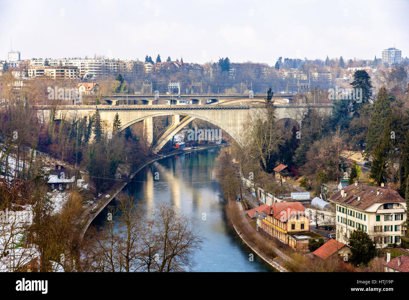 Lorrainebrucke and Lorraineviadukt bridges in Bern Switzerland Stock