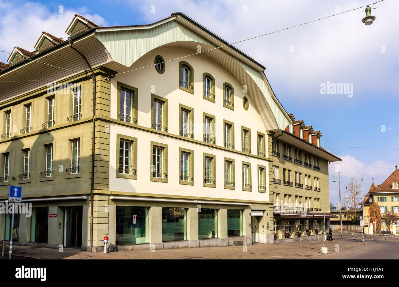 Buildings on Waisenhausplatz in Bern - Switzerland Stock Photo