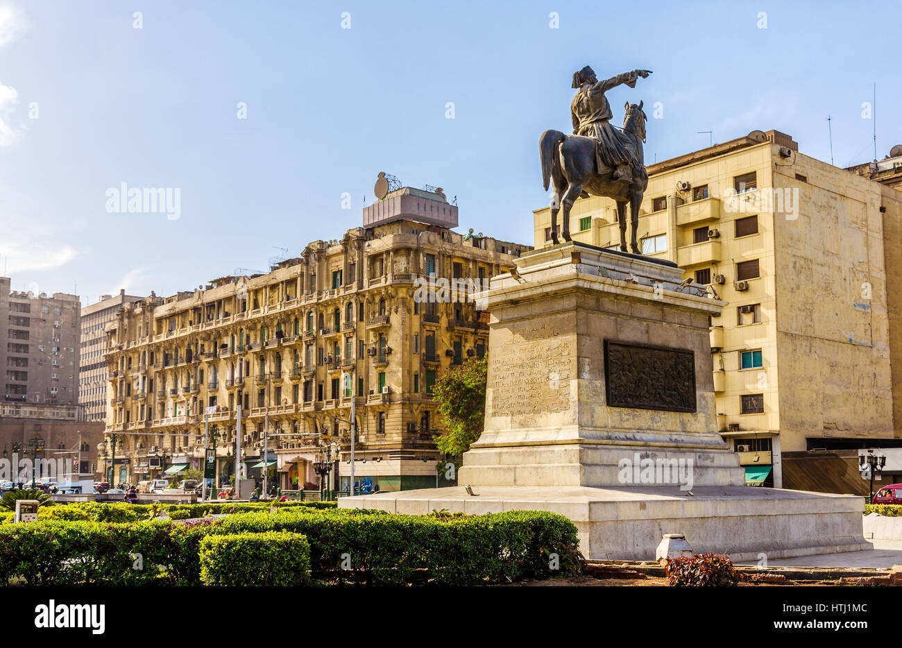 Statue of Ibrahim Pasha in Cairo - Egypt Stock Photo