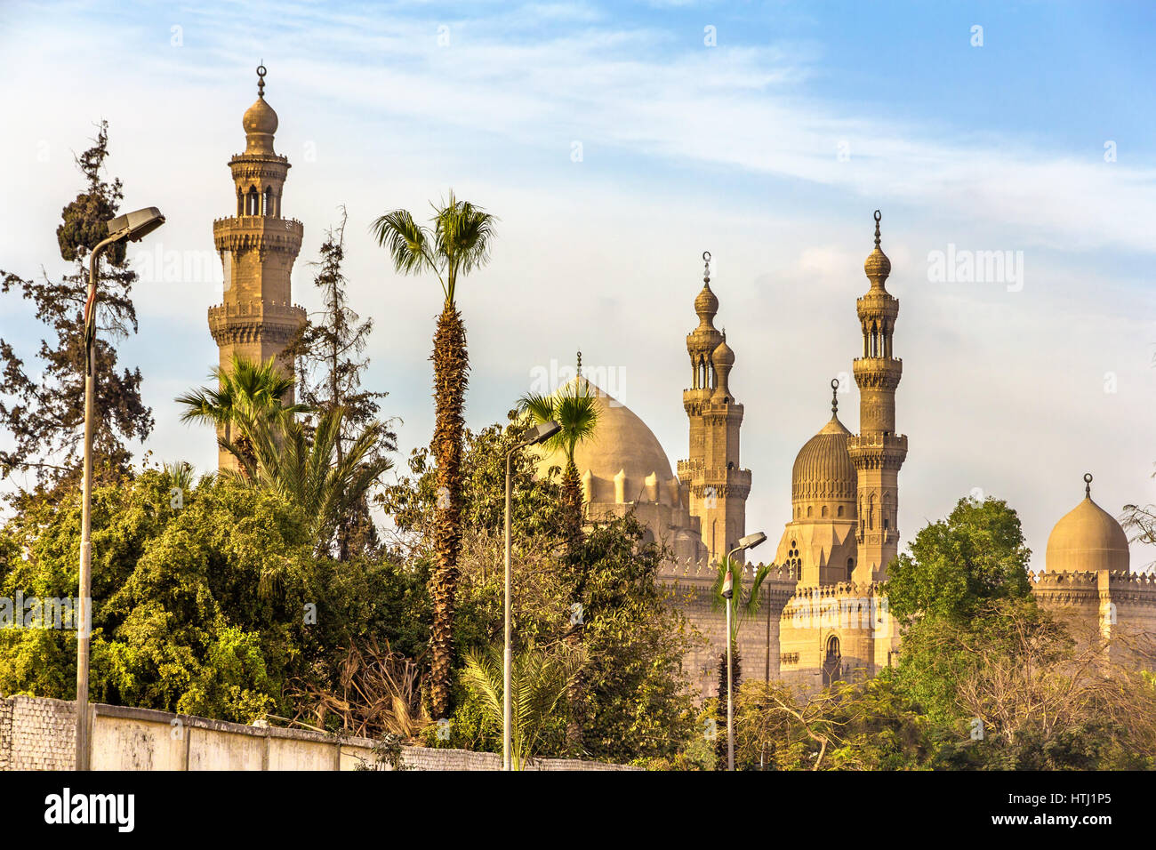View of the Mosques of Sultan Hassan and Al-Rifai in Cairo - Egypt Stock Photo