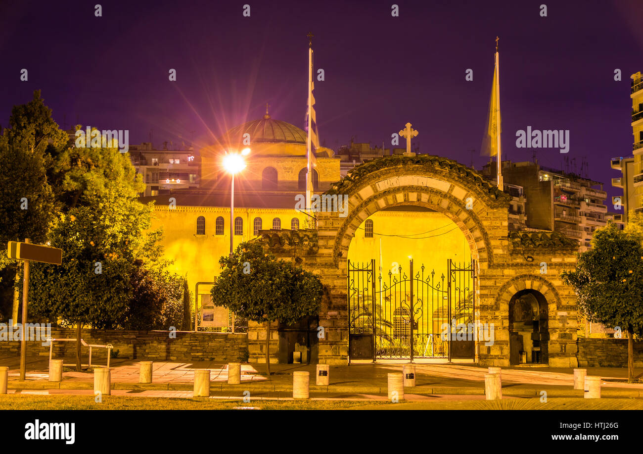 Entrance to the Hagia Sophia church in Thessaloniki, Greece Stock Photo
