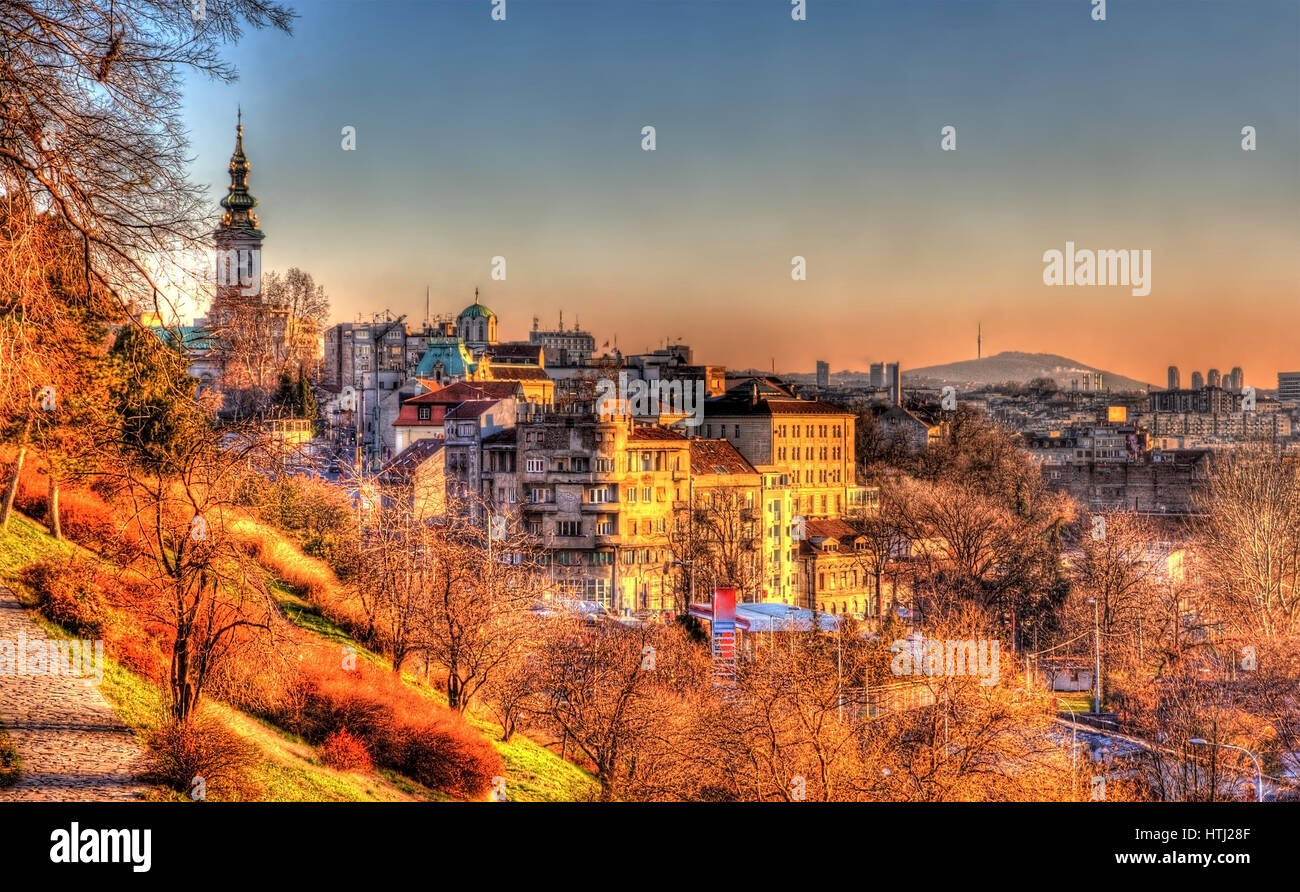 View of Belgrade city center - Serbia Stock Photo