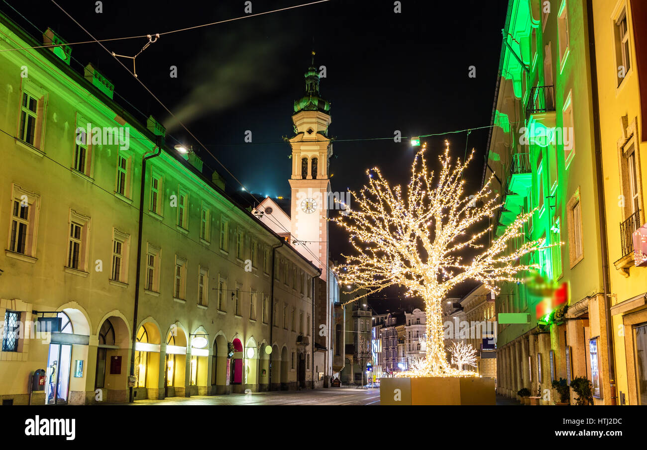 Christmas decorations in Innsbruck - Austria Stock Photo