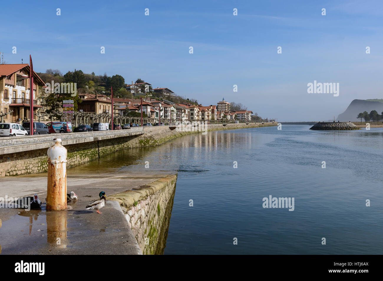 Zumaya or Zumaia, municipality of the Basque Country, Guipúzcoa, Spain. On  the shores of the sea and the bay where Urola and Narrondo rivers converge  Stock Photo - Alamy