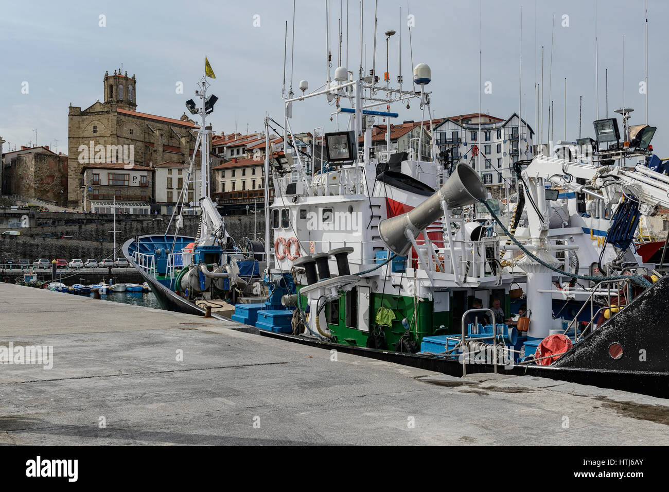 Fishing port where the film filmed eight Basque surnames in the town of Guetaria, Getaria, Guipuzcoa, Pais Vasco, Spain. Stock Photo
