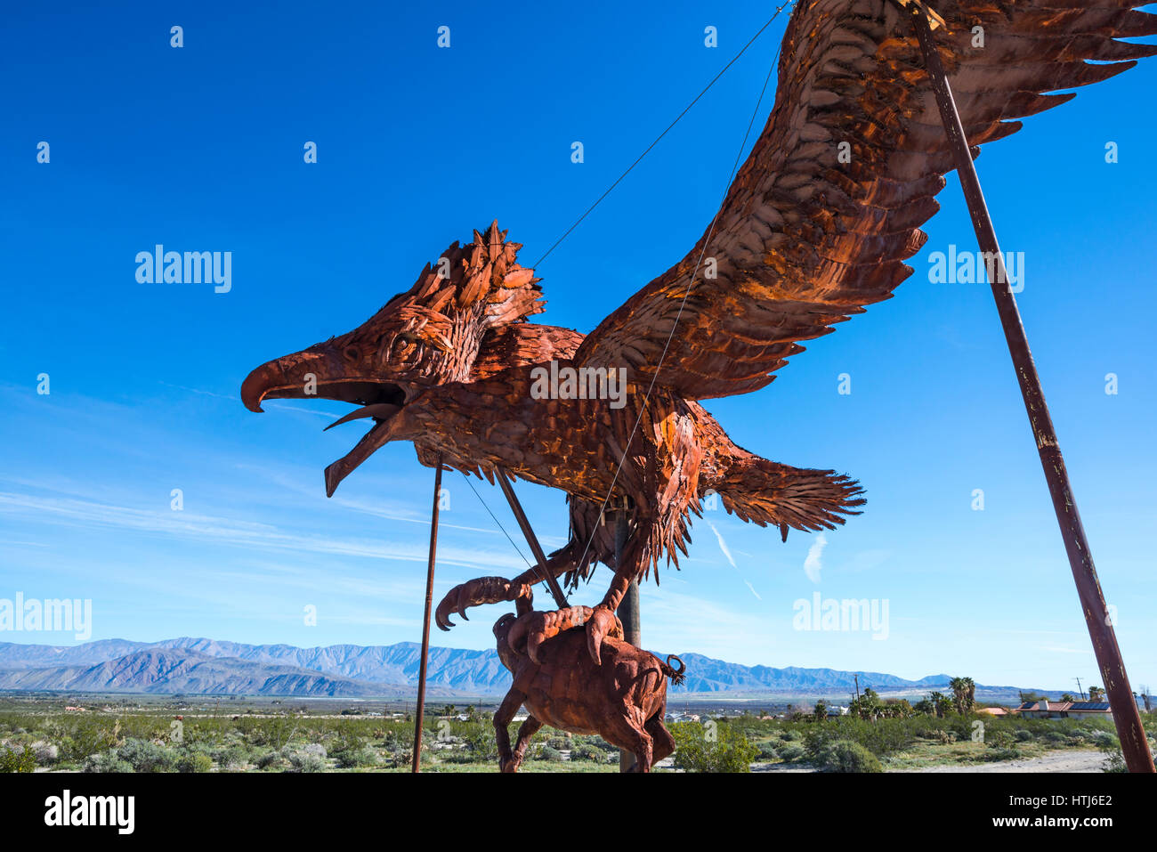 Metal sculpture artwork (by Ricardo Breceda). Borrego Springs, California, USA Stock Photo Alamy