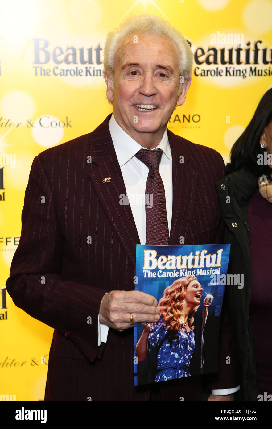Guests attend The Carole King Musical Birthday Gala to celebrate second birthday of musical telling the untold story of the legendary American composer and singer-songwriter.  Featuring: Tony Christie Where: London, United Kingdom When: 09 Feb 2017 Stock Photo