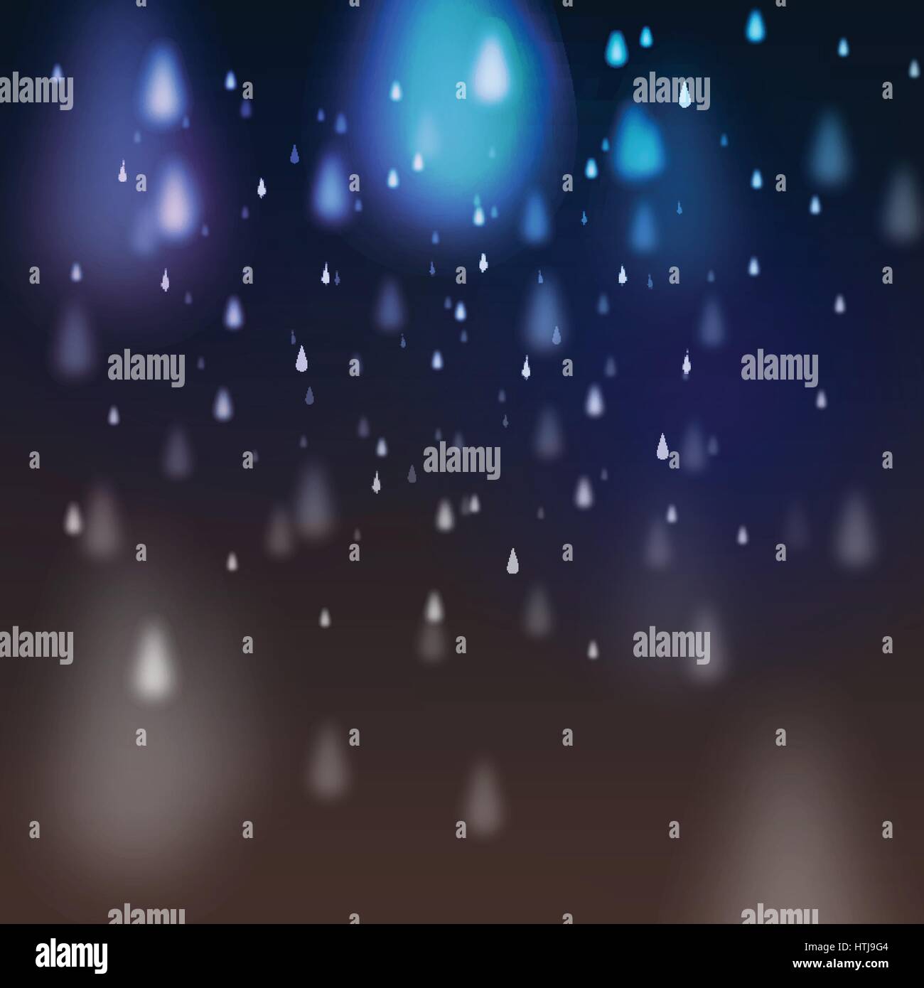 Abstract Rain on Dark Background - Vector Illustration Stock Vector