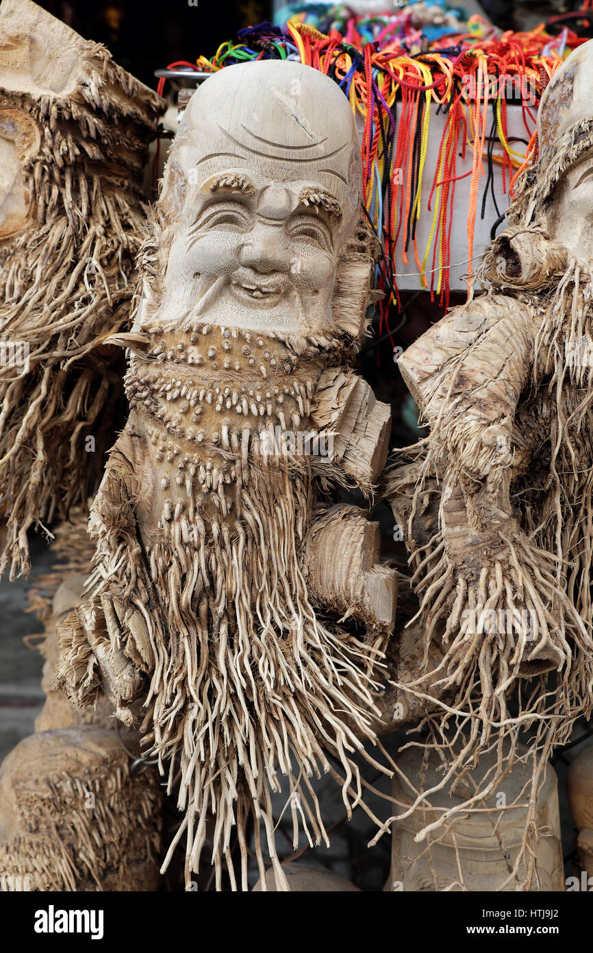 HOI AN, VIET NAM, Amazing handmade product from bamboo root at souvenir shop in Hoian, Vietnam, art product make by shape on bamboo roots Stock Photo