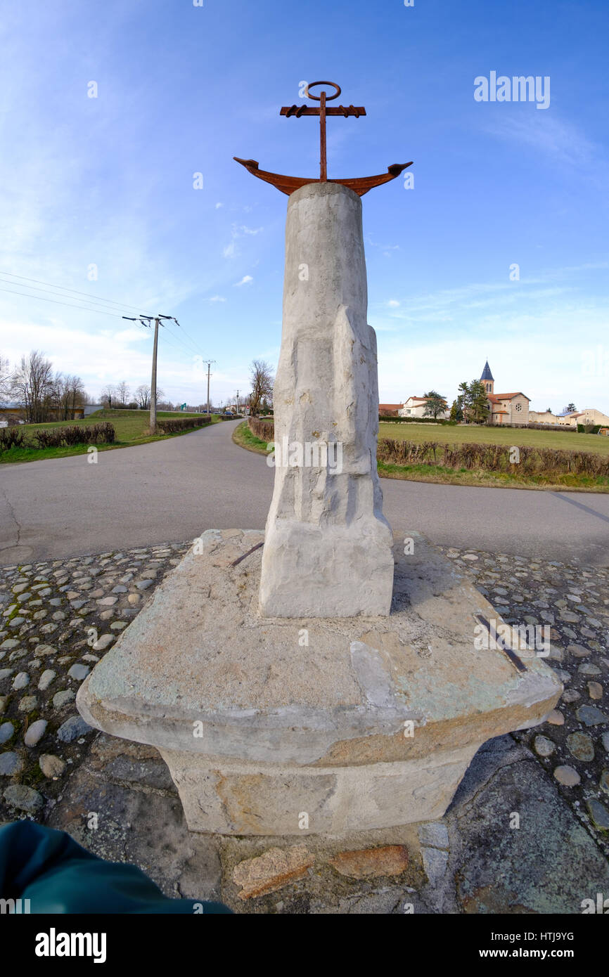 La Croix des Mariniers (1515), Rivas,  in the Loire region of France Stock Photo