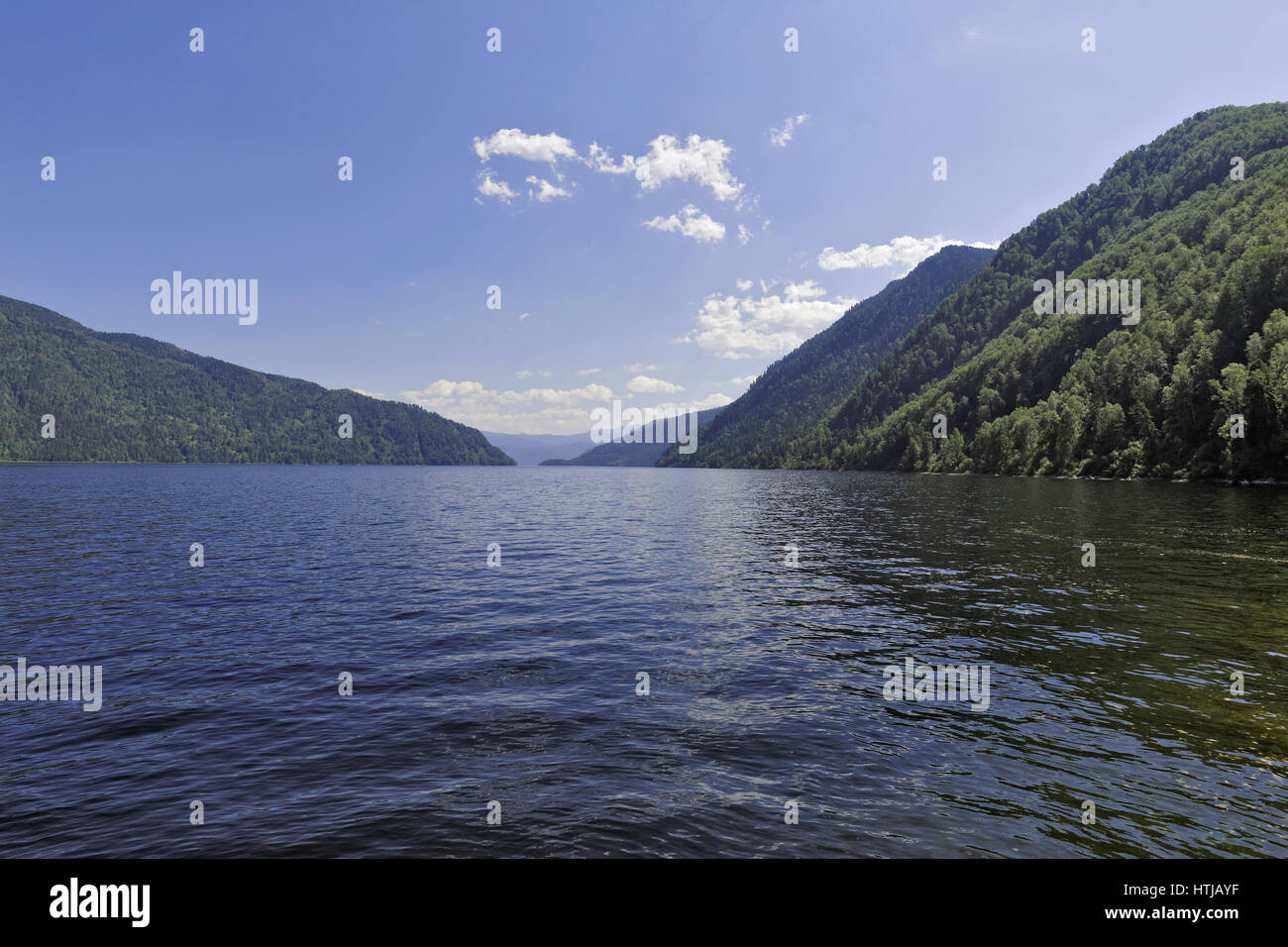 Russia, Siberia, Altai, a view of the waters of Lake Teletskoye Stock Photo