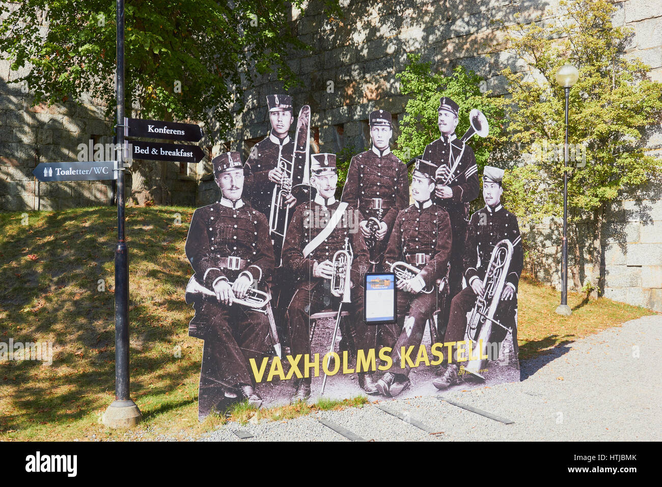 Cut out of historic army band, Vaxholm Fortress, Sweden, Scandinavia Stock Photo