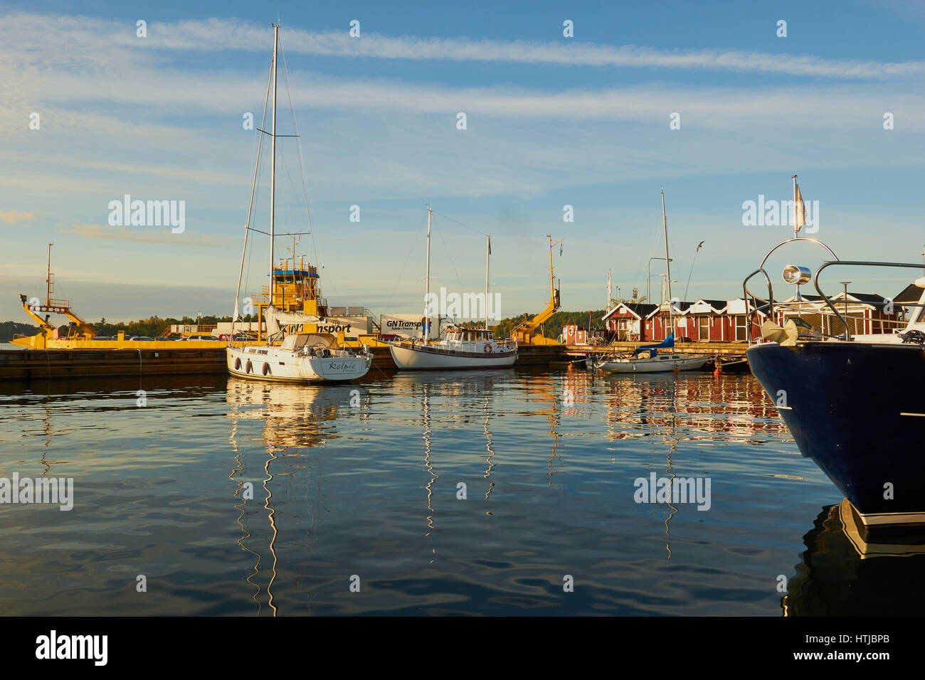 Vaxholm harbour, Stockholm archipelago, Sweden, Scandinavia Stock Photo