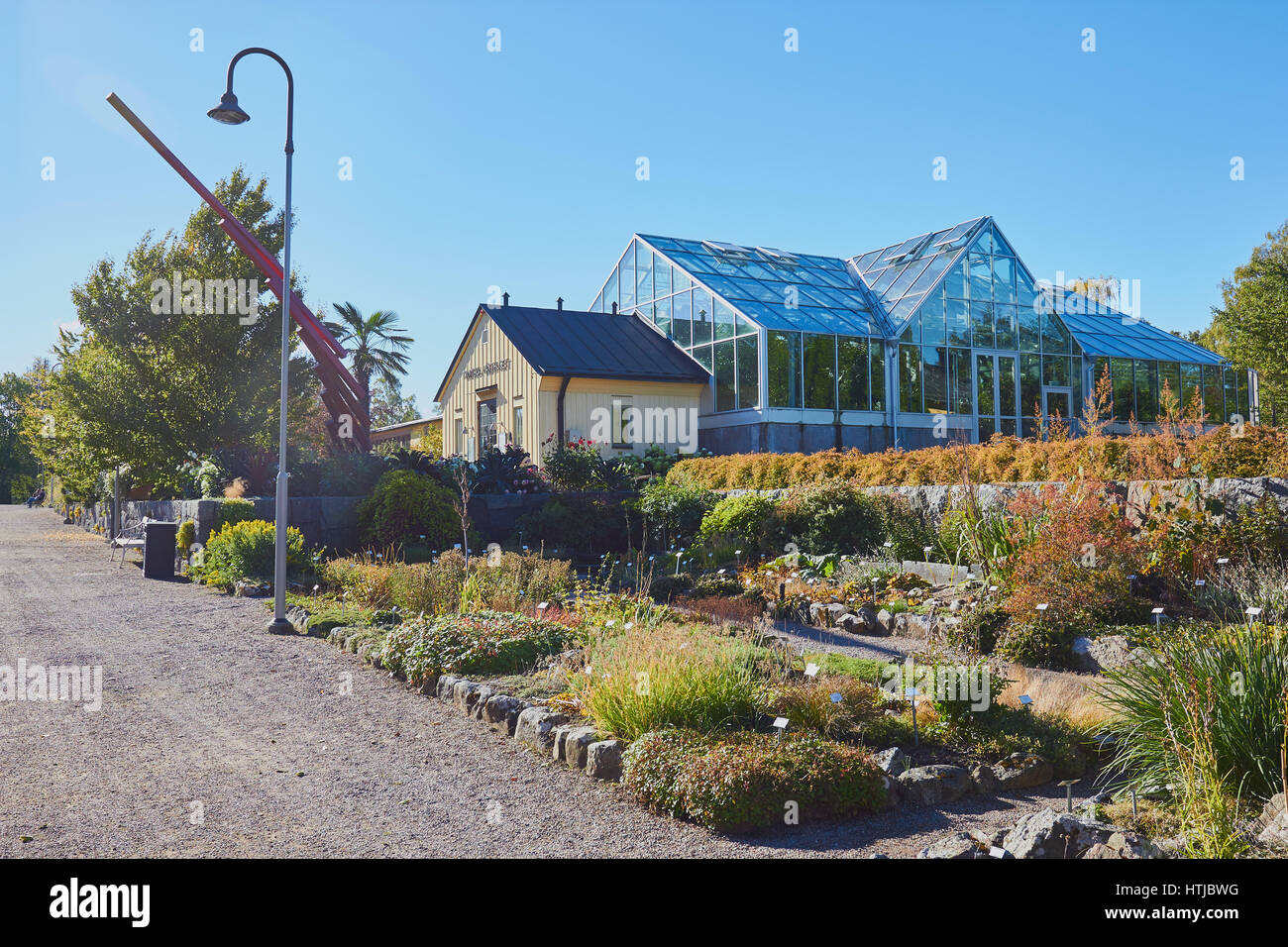Tropical greenhouse in University of Uppsala Botanical garden, Uppsala, Sweden, Scandinavia Stock Photo