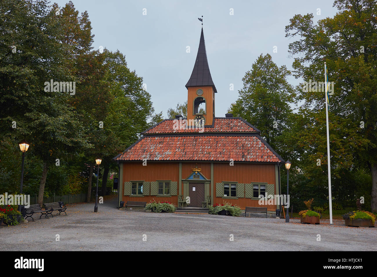 Sigtuna town hall, designed in the 1740's, Sigtuna, Stockholm County, Sweden, Scandinavia Stock Photo