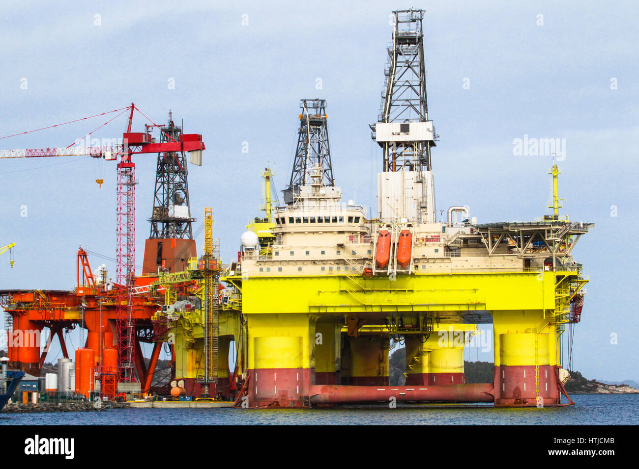 Oil platforms under maintenance near Bergen, Norway Stock Photo - Alamy