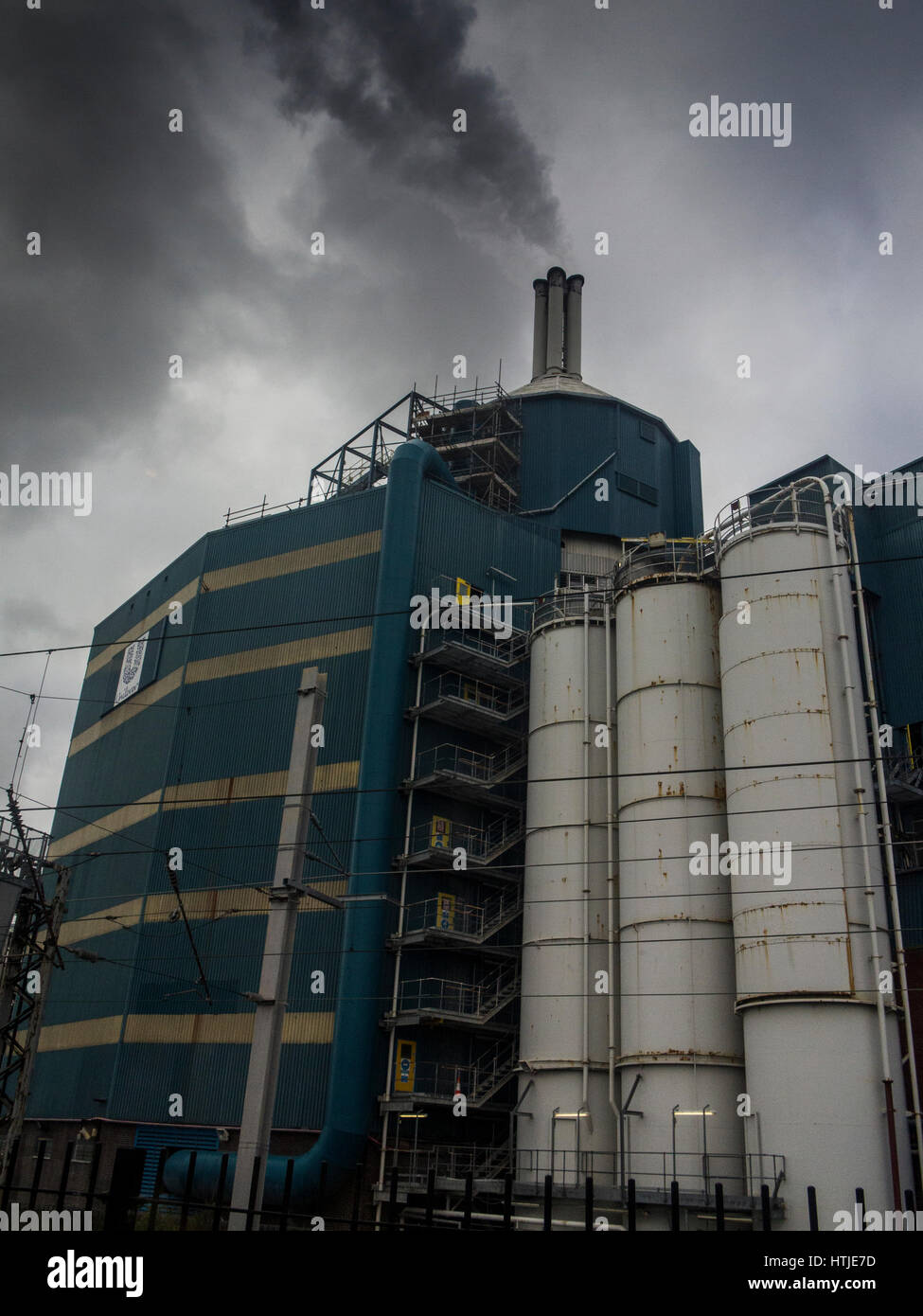 Unilever's detergent plant emits clouds of pollution Stock Photo