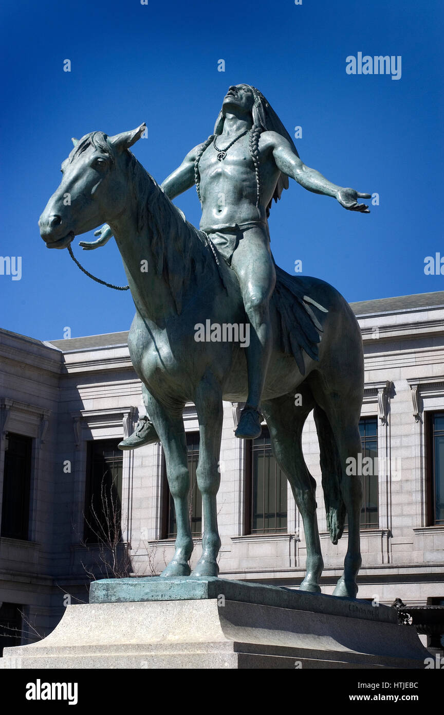 Appeal to the Great Spirit Statue - Museum of Fine Arts - Boston, Massachusetts Stock Photo