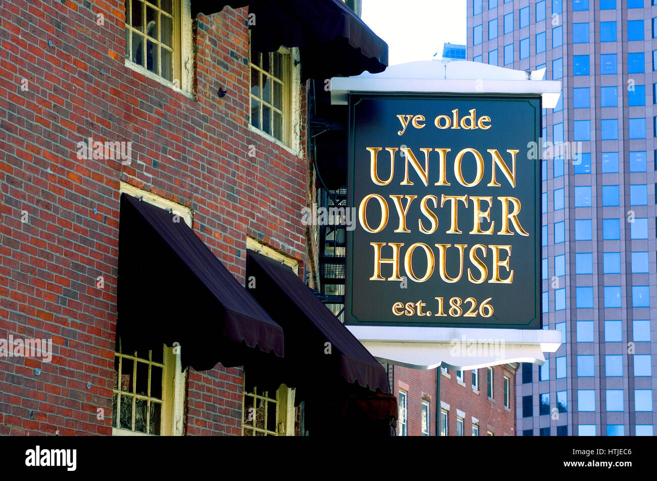 The Historic Union Oyster House Downtown Boston, Massachusetts Stock