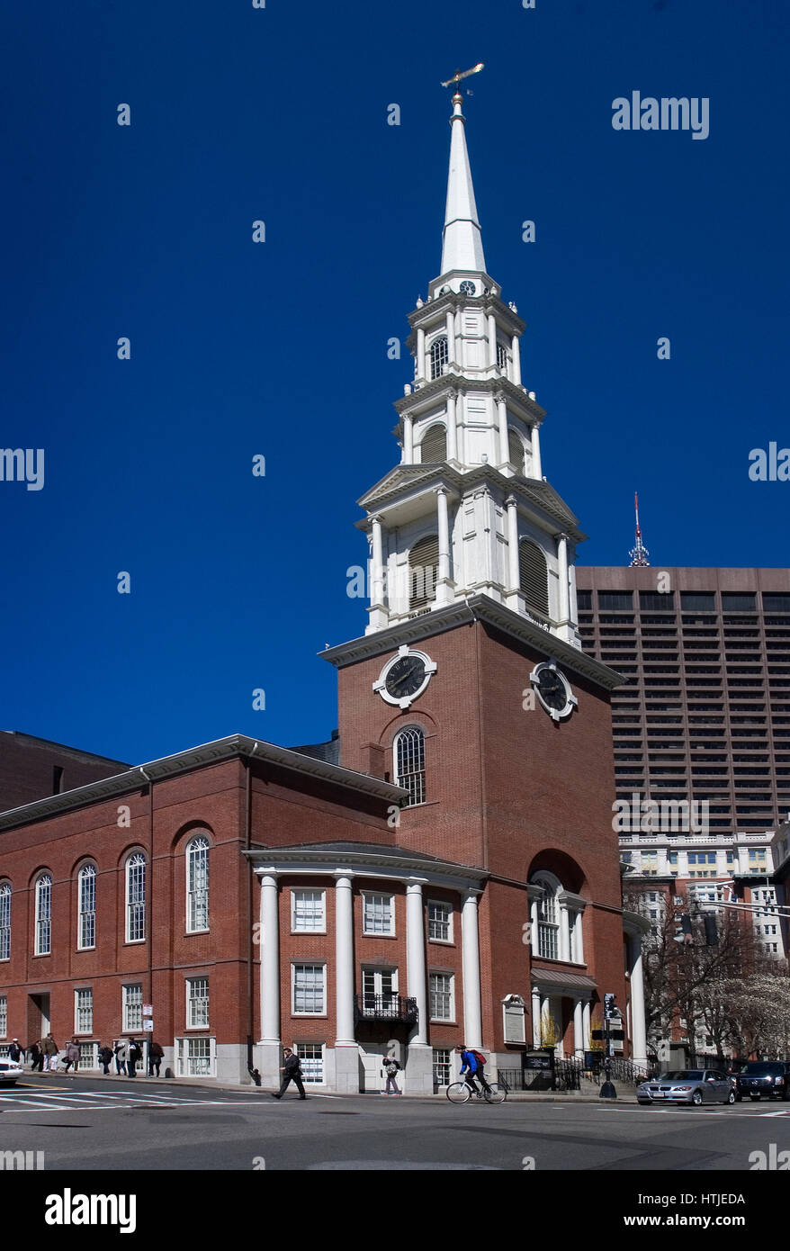 Historic Park Street Church, Boston, Massachusetts Stock Photo