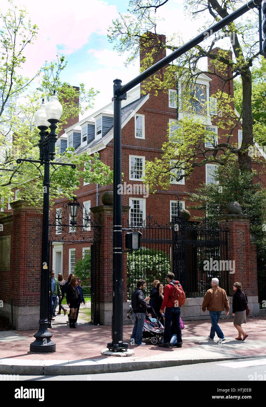 A gate to Harvard University Campus in Cambridge, Massachusetts Stock Photo
