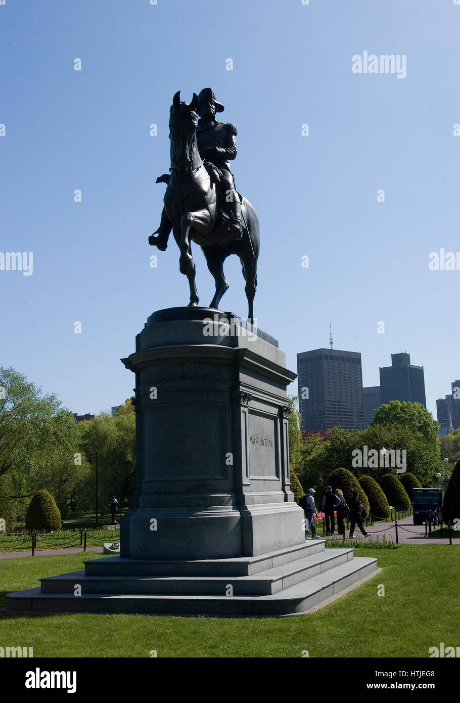 Statue of George Washington on Boston Public Gardens Stock Photo
