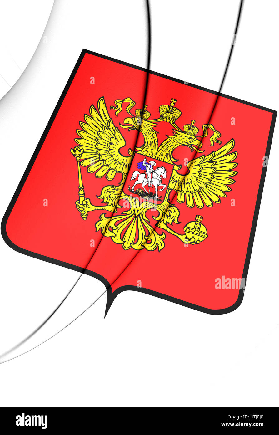 Russia Coat of Arms. 3D Illustration. Stock Photo
