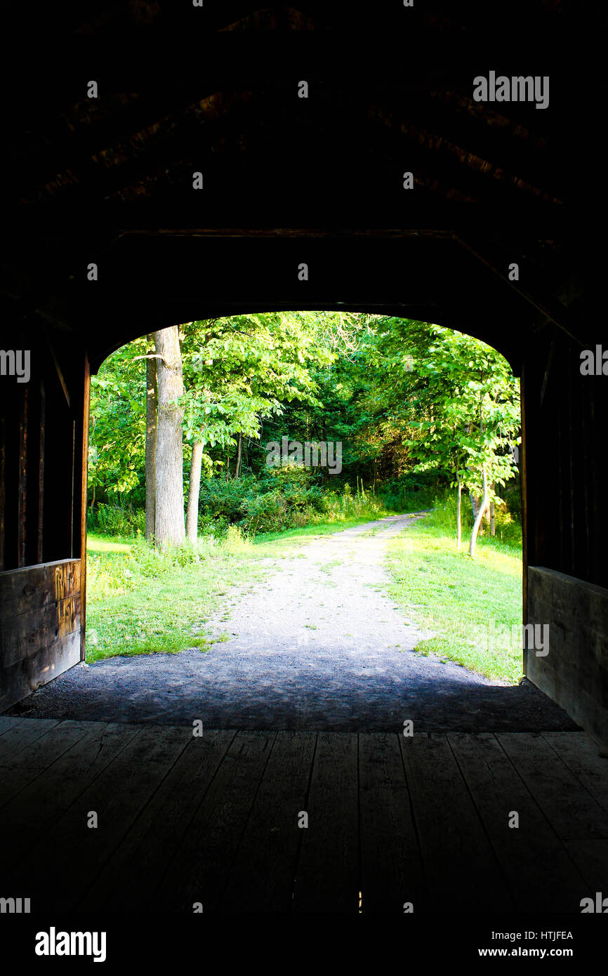 Covered Bridge, Cooperstown, NY Stock Photo