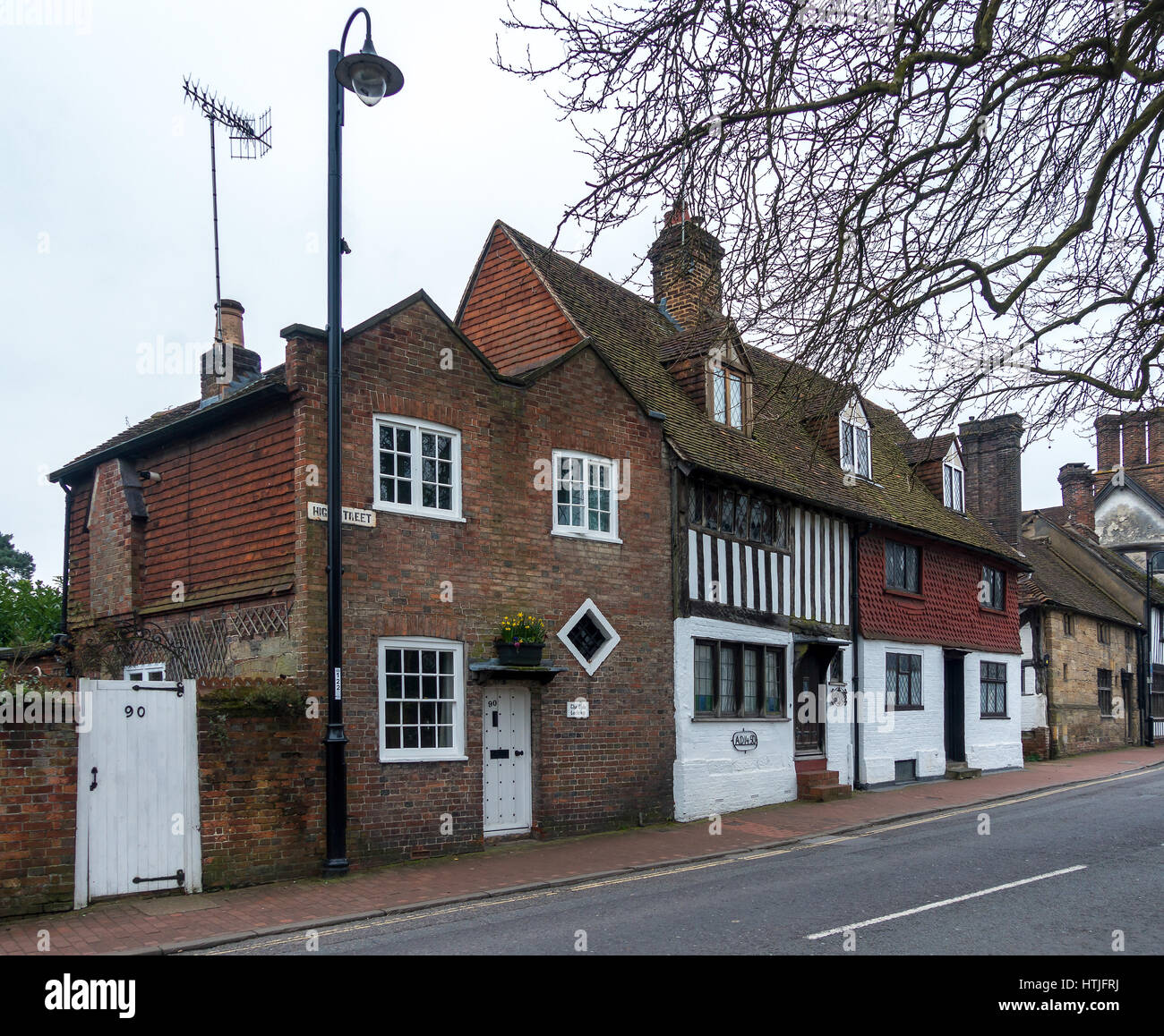 Ye olde lock up and Windsor Cottage High Street East Grinstead Stock