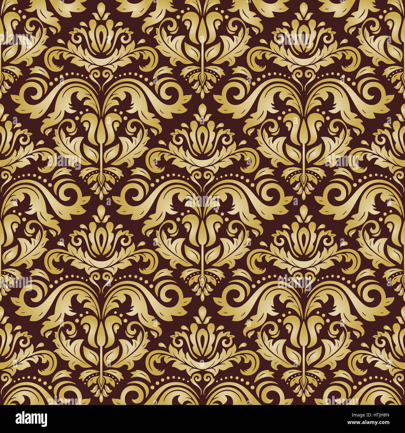 Seamless Damask Pattern Stock Photo - Alamy
