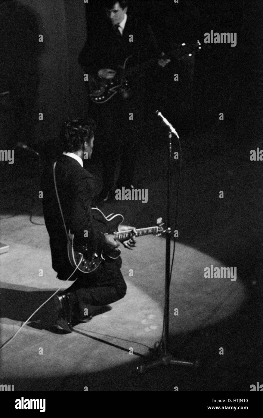 American singer and guitar player Chuck Berry during a concert at the ...