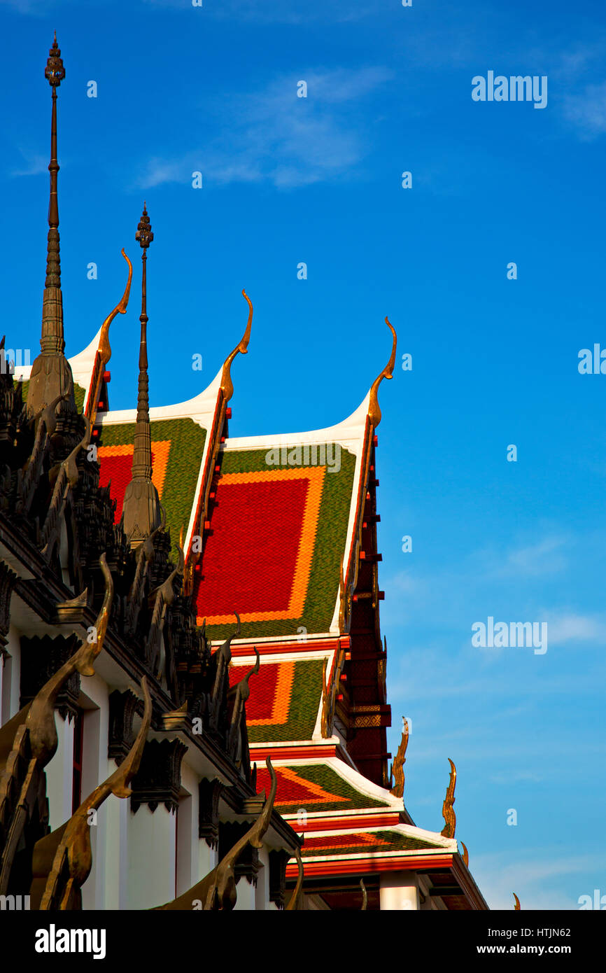 asia bangkok in temple thailand abstract cross colors roof wat and ...