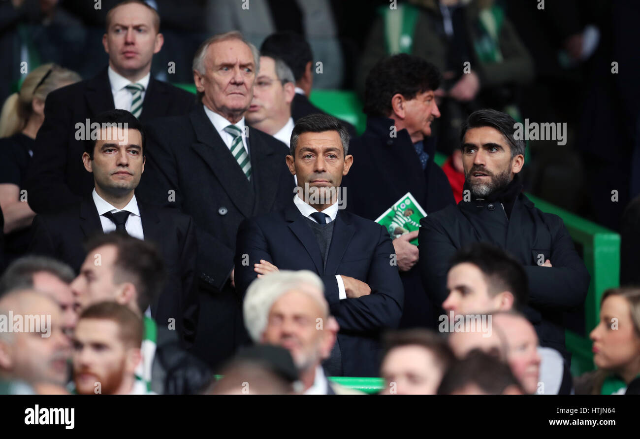 New Rangers manager Pedro Caixinha (centre) in the stands during the