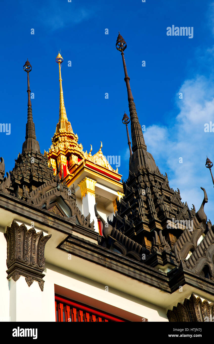 asia bangkok in temple thailand abstract cross colors roof wat and ...
