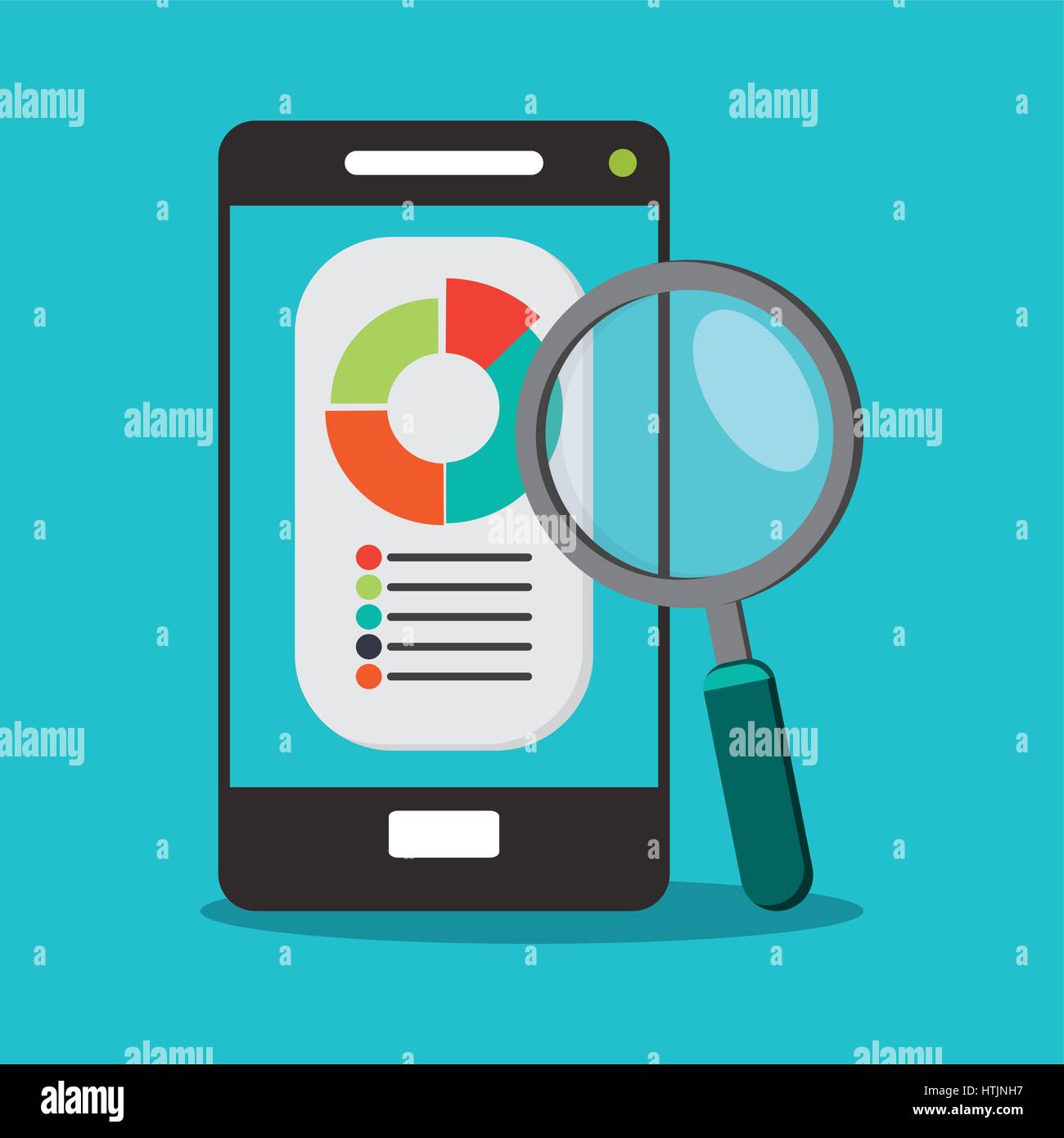 smartphone and magnifying glass Stock Vector Image & Art - Alamy