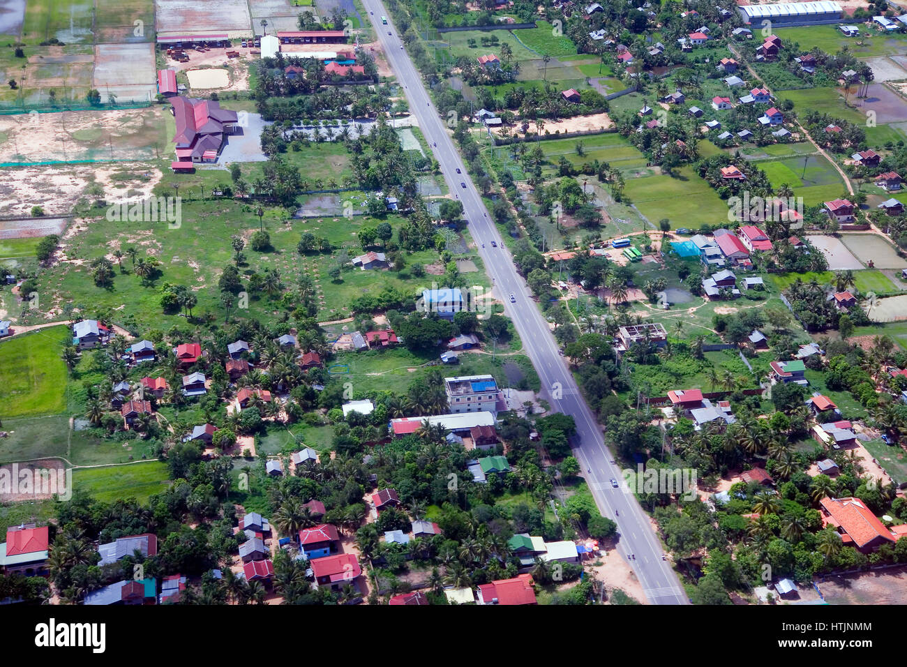 Aerial view of a rural area Stock Photo
