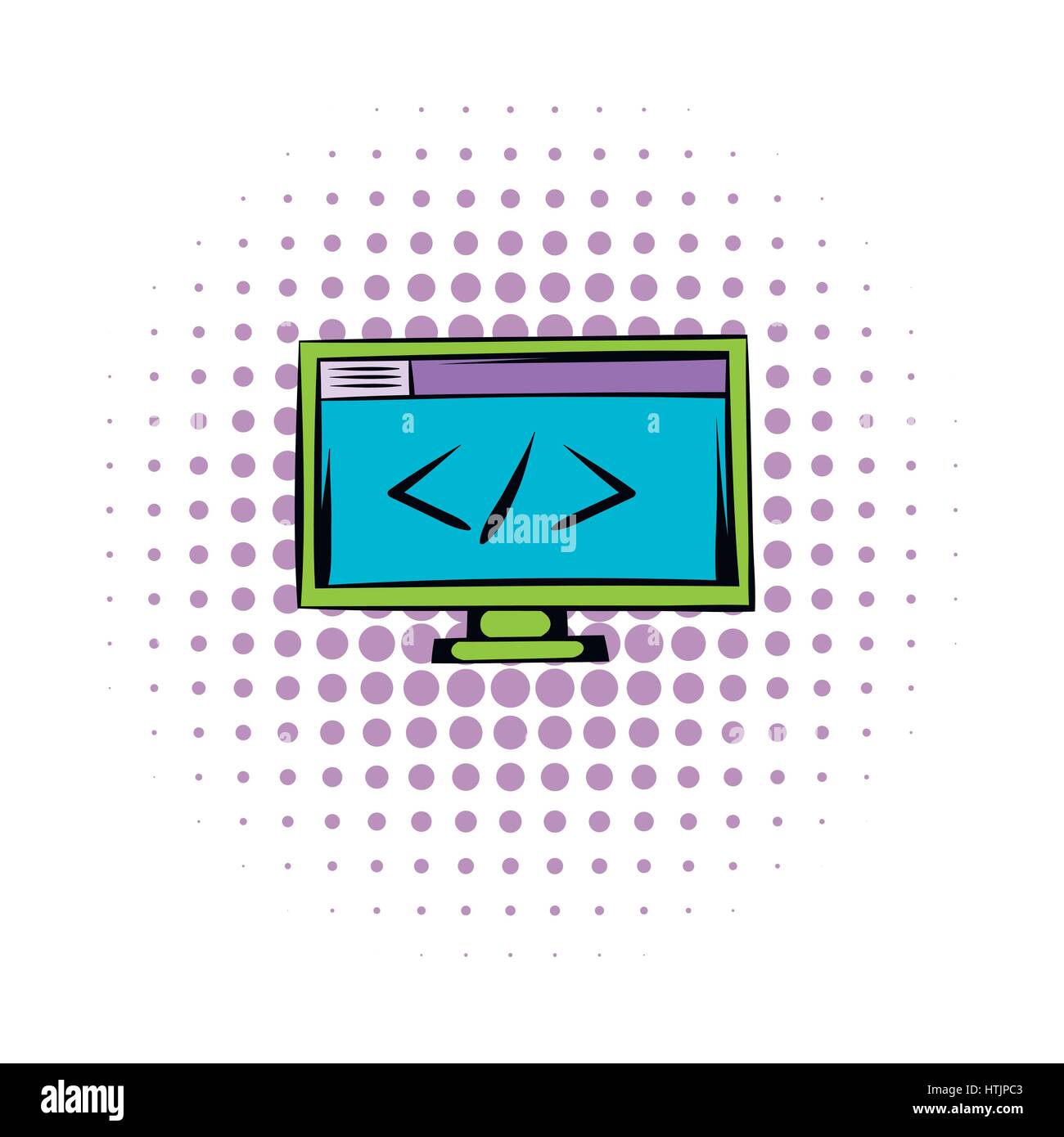 Greater than or less than on the computer monitor Stock Vector Image