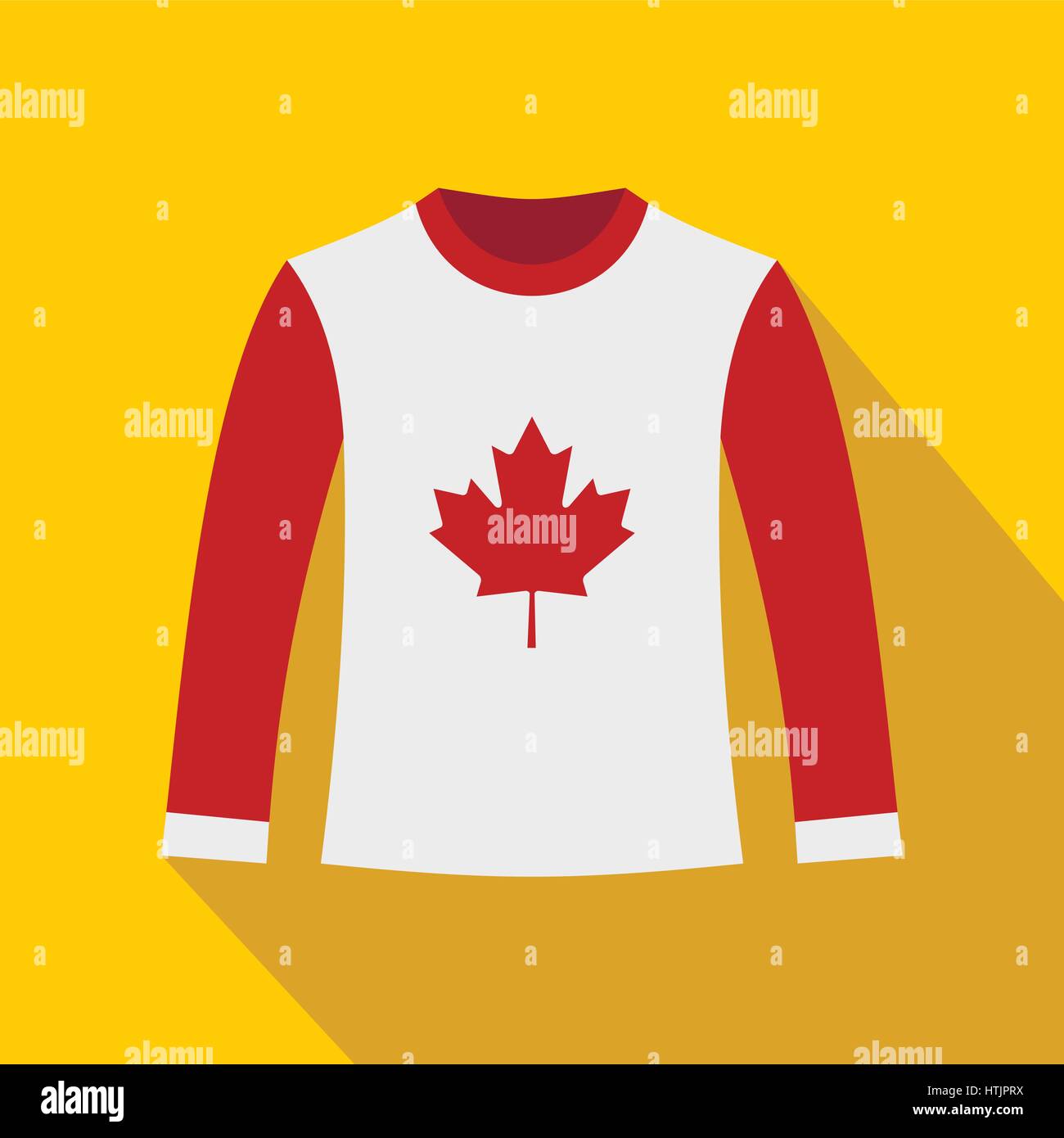 Long-sleeved sport shirt icon, flat style  Stock Vector