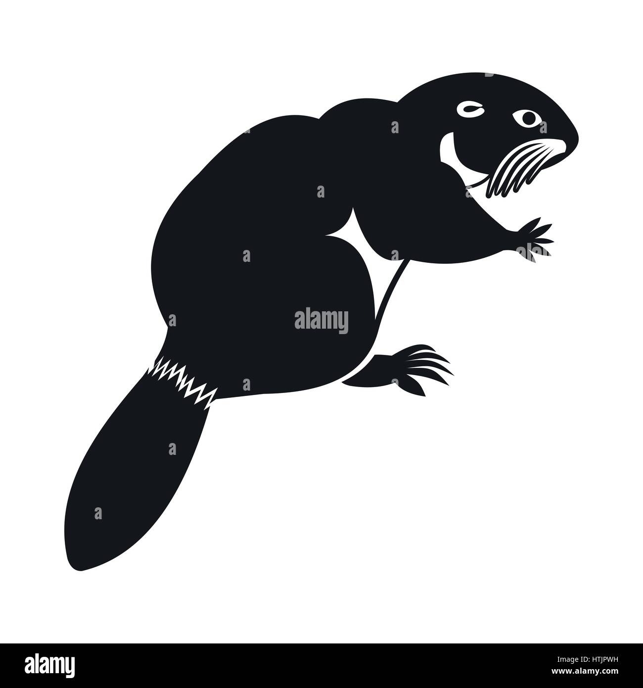 Beaver icon, simple style Stock Vector