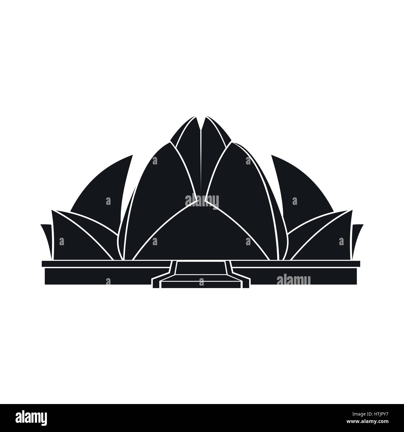 Lotus Temple, New Delhi icon, simple style Stock Vector