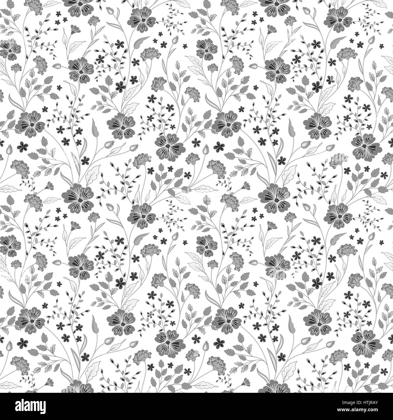 Floral Print Black And White Stock Photos Images Alamy